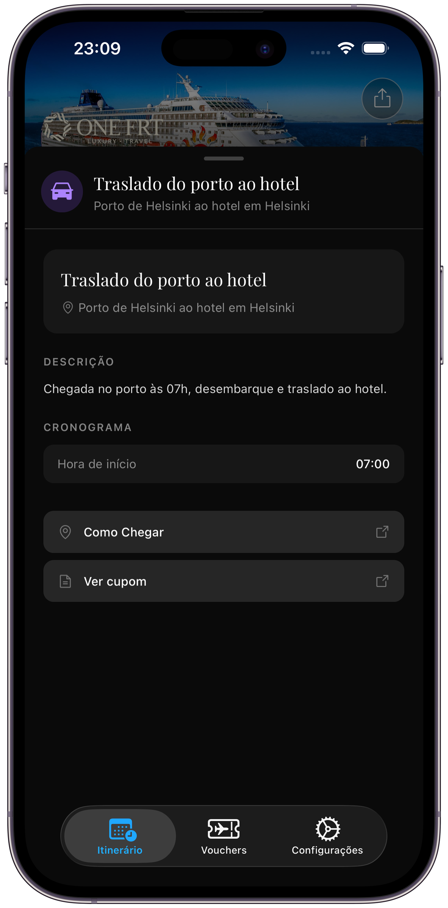 5 minutos desde a proposta até a viagem publicada. Seus viajantes veem instantaneamente.